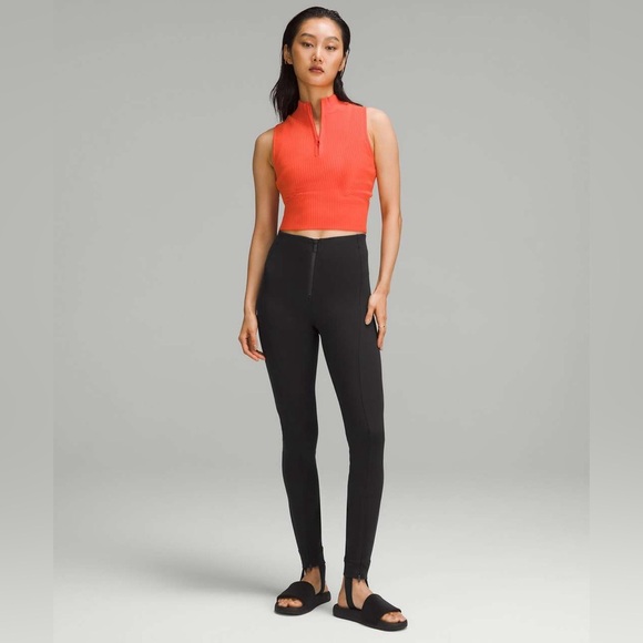 Lululemon Pull-On Zip-Front Stirrup High-Rise Pant *Full Length in Black, Small - Picture 6 of 15